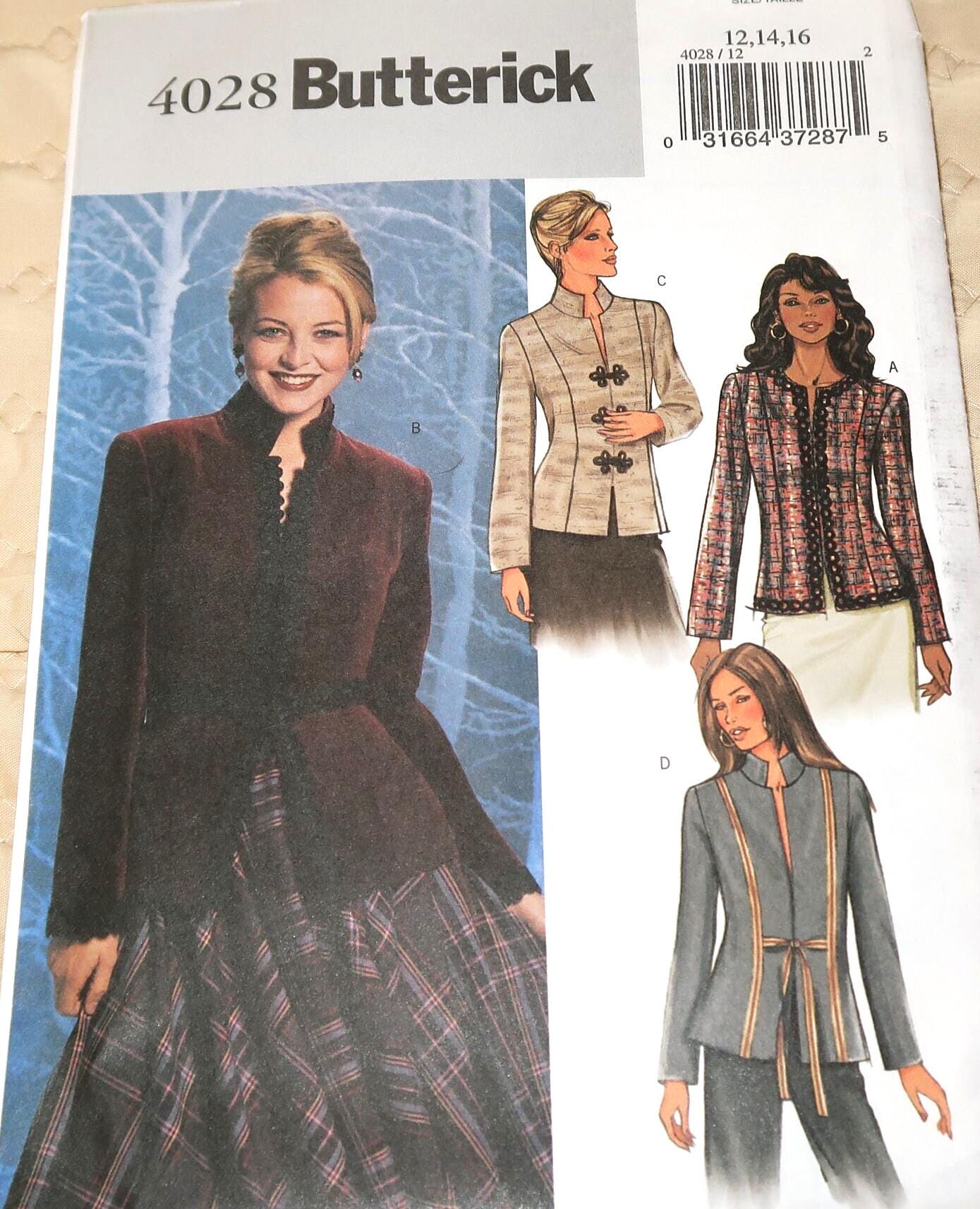 Uncut 12-14-16 Butterick 4028 Easy Misses Jacket Pattern - Etsy
