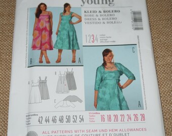 Uncut 16-28 Young Burda 7387 Dress and Bolero Pattern