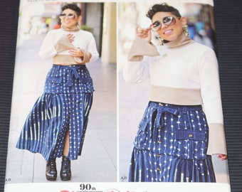 80s Simplicity 8432 Pattern Christie Brinkley Misses/' Skirt and Fitted Top Size 16Bust 38 Factory Folded FF