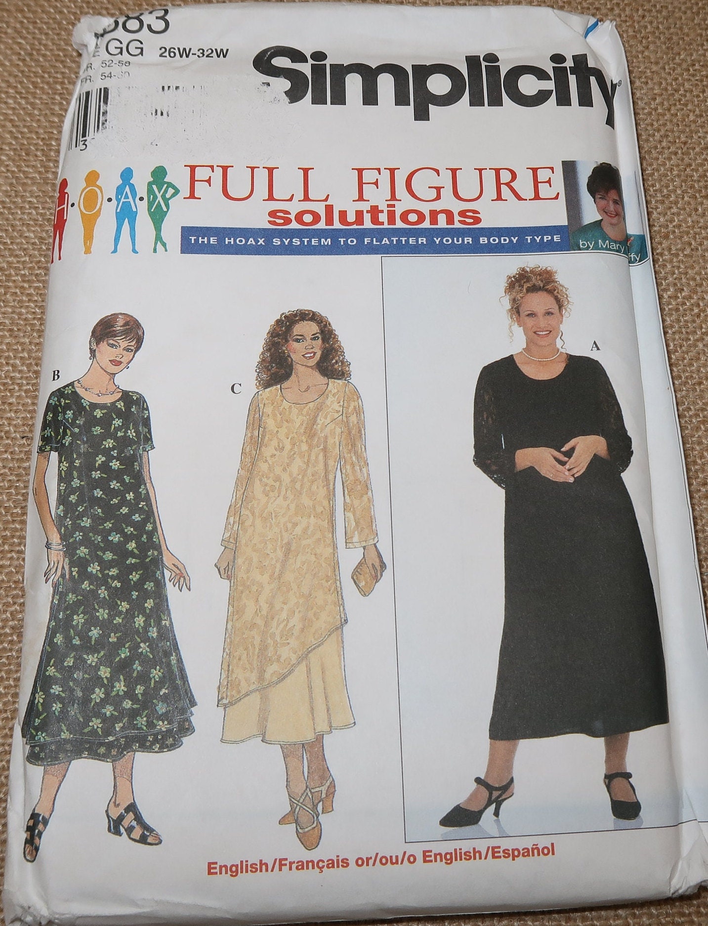 大人気新作 Uncut 18W-24W Full Figure Solutions Simplicity 8383 Women's 裁縫材料