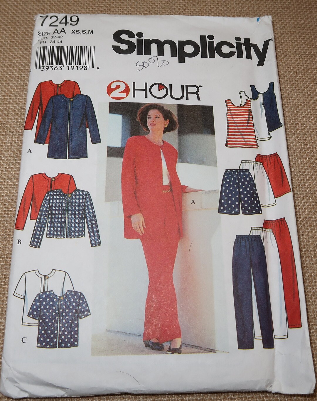 Uncut XS-M Two Hour Simplicity 7249 Misses Jacket, Pants, Shorts and ...