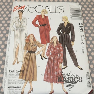 Uncut 10-14 Easy McCalls 5161 Misses Dresses and Jumpsuit Pattern