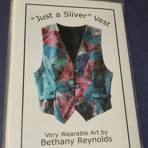 Uncut XS-XL &quot;Just a Silver&quot; Vest Very Wearable Art Pattern by Bethany Reynolds