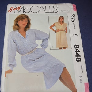 Uncut Small Easy McCalls 8448 Misses Dress Pattern