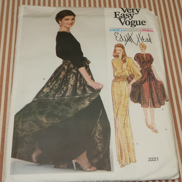 Vtg 8 Edith Head American Designer Original 2221 Dress and Overskirt Pattern