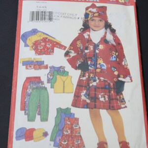 Uncut 5-6-6X Butterick 5096 Childrens Jacket, Vest, Juper, Pants, Hat and Scarf Pattern