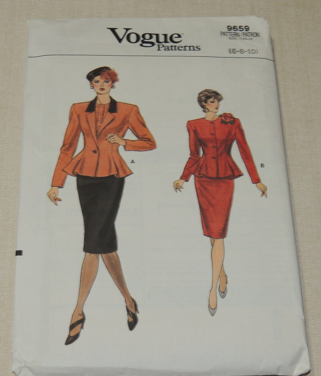 Uncut 6-8-10 Vogue 9659 Misses/petite Jacket and Skirt Pattern - Etsy