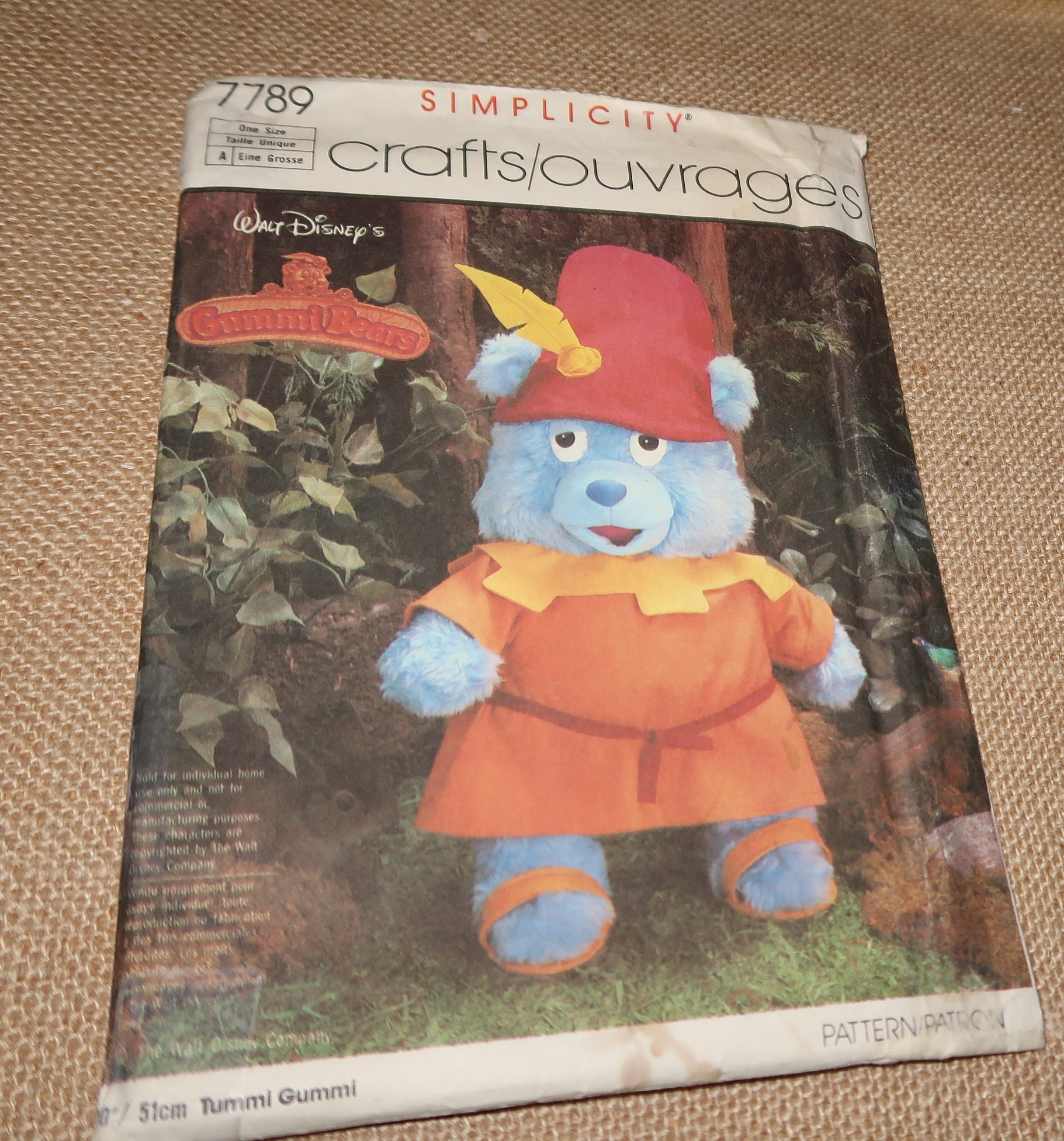 Uncut Walt Disneys Tummi Bear Pattern Simplicity 7789 Etsy España