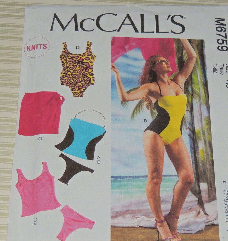 Uncut 14-22 Mccalls 6759 Swimsuit and Cover up Pattern - Etsy