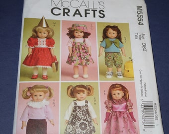 Uncut McCalls 5554 Doll Clothing for 18 inch Doll Pattern