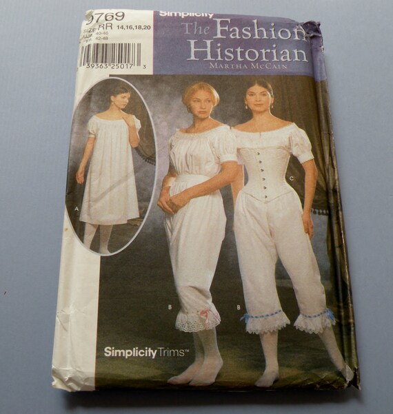 Simplicity 9769 Civil War Corset Chemise Pattern
