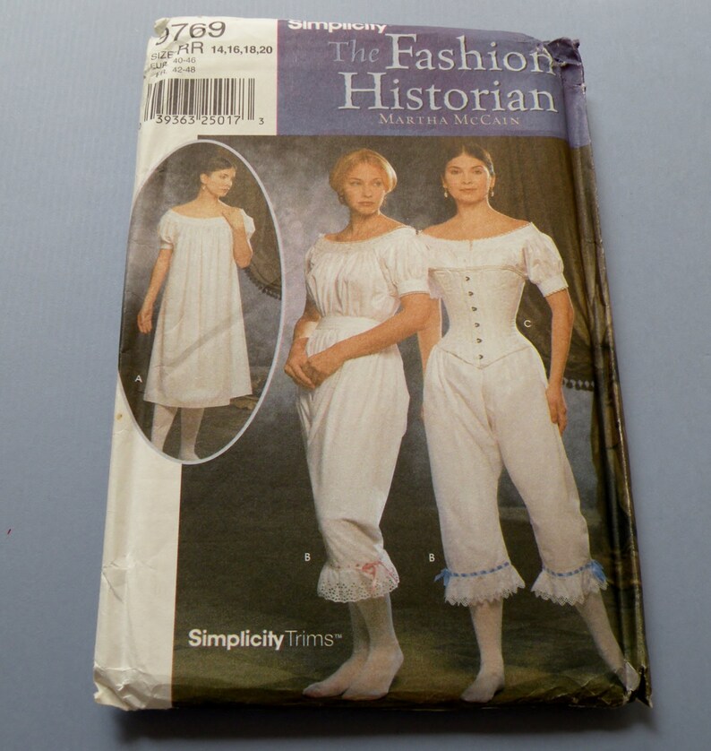 Simplicity 9769 Civil War Undergarments Pattern UNCUT Size 14 Etsy