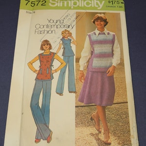 Uncut 16 Simplicity 7572 Misses Bias Skirt, Pants and Reversible Tunic Pattern