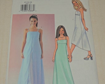 Uncut 12-14-16 Butterick 3484 Girls Dress Pattern