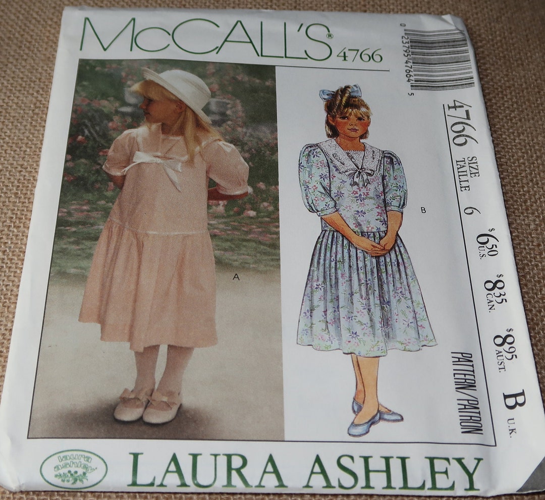 Uncut Girls 6 Mccalls 4766 Laura Ashley Dress Pattern - Etsy