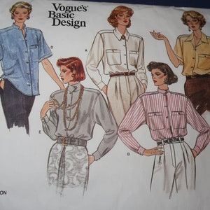 Uncut 8-10-12 Vogue&#39;s Basic Design 1813 Misses Shirt Pattern