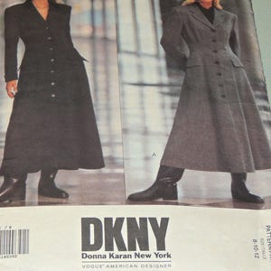Uncut 8-10-12 Vogue 1054 DKNY Donna Karan Coat Pattern