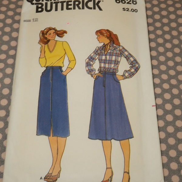 Uncut 12 Waist 26 1/2 Quick Butterick 6626 Skirt Pattern