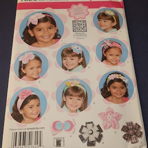 Uncut Simplicity 1820 Girls Hair Accessories Pattern