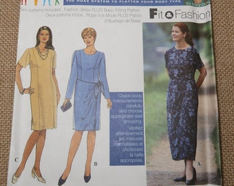 Uncut 22W-28W Full Figure Solutions Simplicity 7738 Women's Two-Piece Dress Pattern