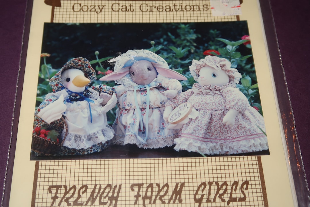 Uncut French Farm Girls, Cozy Cat Creations Covered Baskets Pattern Etsy