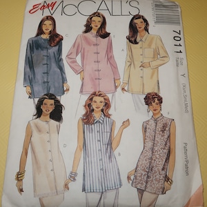 Uncut XS-M Easy McCalls 7011 Misses Tunics Pattern