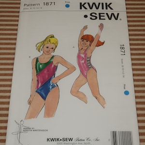 Uncut Girls 8-14 Kwik Sew 1871 Swimsuit Pattern