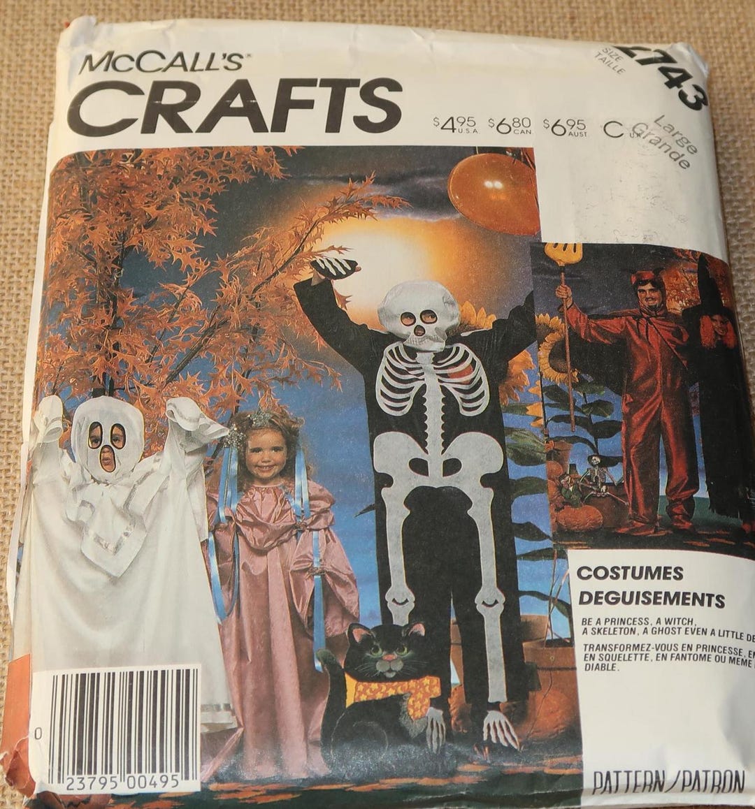 Uncut Large Mccalls 2743 Halloween Costume Pattern Package - Etsy
