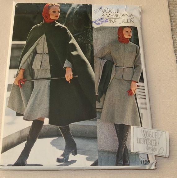 Buy Uncut Size 14 Vogue Americana Anne Clein 1160 Misses Jacket, Cape,  Skirt, Pants and Blouse Pattern and Vogue Fabric Label Online in India 