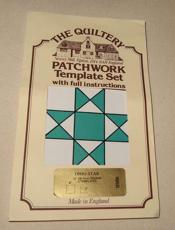The Quiltery Patchwork Template Set With Full Instructions Etsy