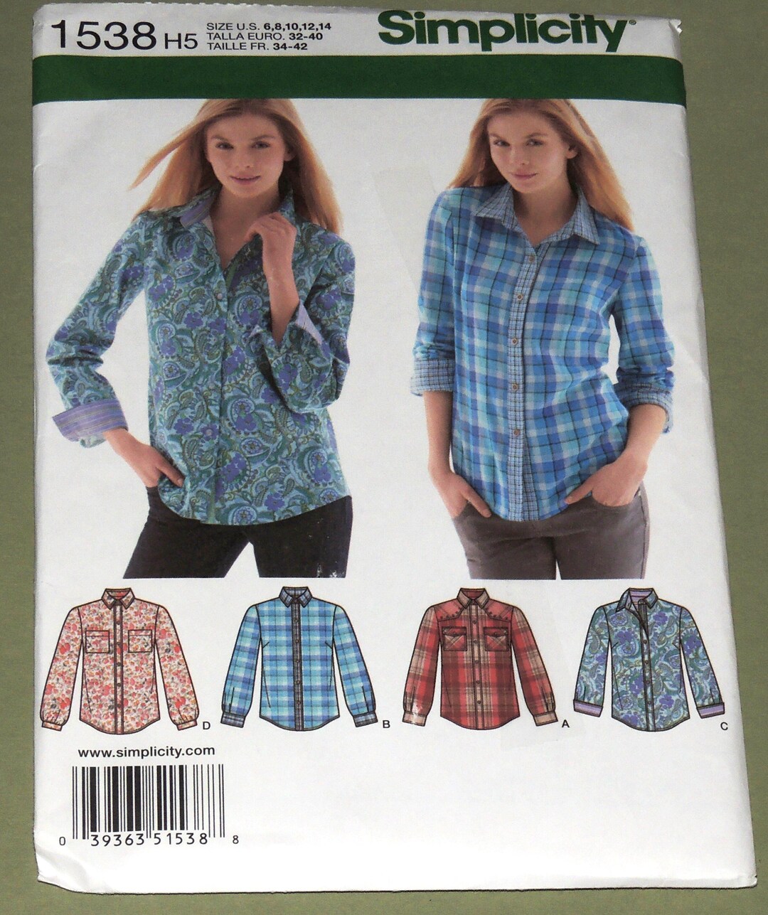Uncut 6-14 Simplicity 1538 Shirt/blouse Pattern - Etsy