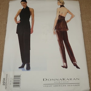 Uncut 18-20-22 Donna Karan New York Vogue American Designer, Vogue 2231, Misses Top and Pants Pattern Dated 1998