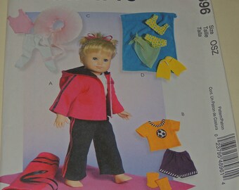 Uncut Doll Clothing pattern for 18 inch Doll, McCalls 4896