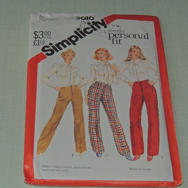 Uncut 12 Simplicity 5616 Proportioned Pants Pattern