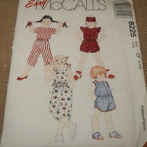 Uncut 4-5-6 Easy McCalls 8225 Girls Top, Pull on Capri Pants and Shorts Pattern