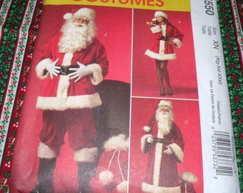 Uncut S-L McCalls 5550 Santa and Mrs. Santa Costume Uncut