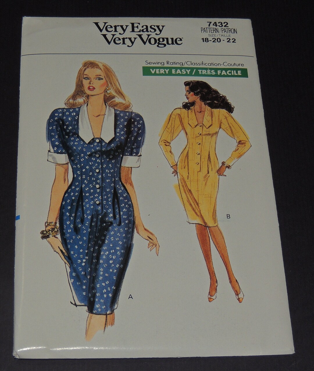 Uncut Bust 40-44 Very Easy Vogue 7432 Misses Dress Pattern - Etsy