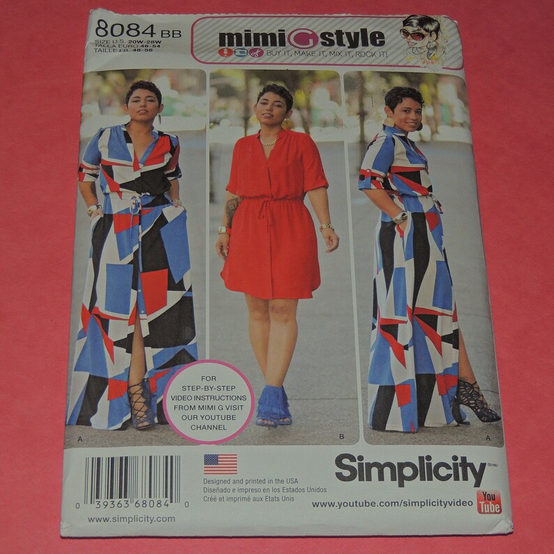 Uncut 20W-28W Mimi Style Misses Shirt Dress Pattern in 2 image 0