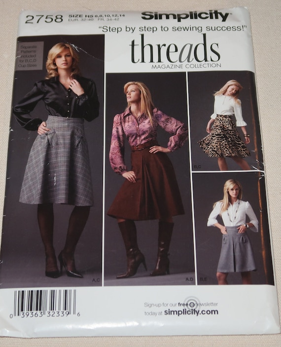 Uncut 6-14 Simplicity 2758 Misses Pleated Skirt, Half Circle Skirt