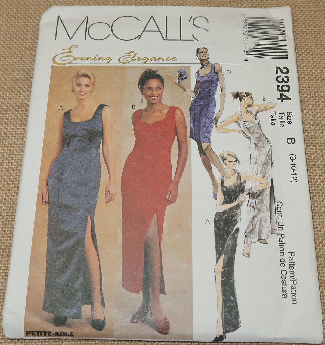 Mccall's Evening Dress Pattern, Size 8-12, Style 2394 (1999) - Etsy Mccall's Evening Dress Pattern, Size 8-12, Style 2394 (1999) - Etsy