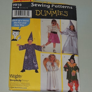 Uncut 3-8 Childs Halloween Costume Pattern Simplicity 9910