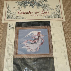Angel of Spring, Lavender and Lace Cross Stitch Pattern