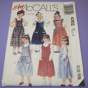 Uncut Girls 6 Easy McCalls 4352 Jumpers and Jumpsuit Pattern