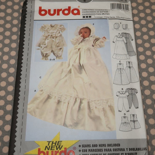 Uncut 3M to 2 Burda 3039 Baby Christening Wardrobe