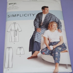 Uncut S-L Two Hour Simplicity 9131 Unisex Pants, Shorts and Robe Pattern