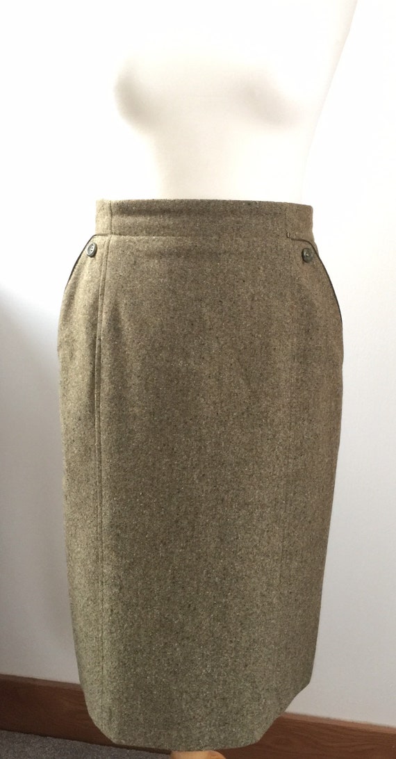 Vintage 1980's wool tweed Etienne Aigner pencil sk