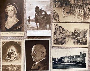 Conjunto de 10 postales francesas antiguas raras que datan de 1910 a 1940, Carte Postales
