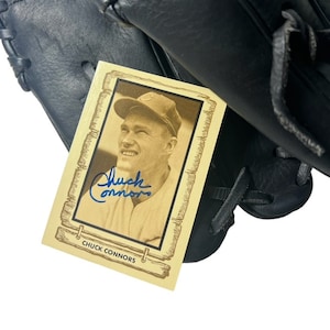 CHUCK CONNORS Carte de sport Cramer 1980 dédicacée "Rifleman"