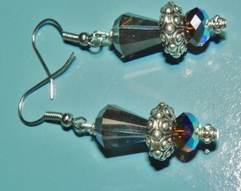 Black Diamond Art deco Swarovski crystal elegant earrings