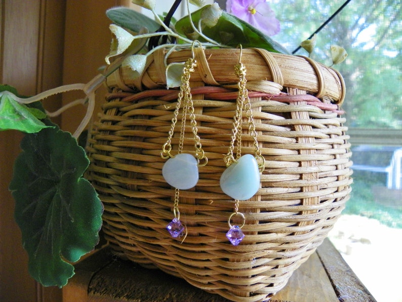 Custom Swarovski Icicle Lion Earrings (Seafoam) main image 1